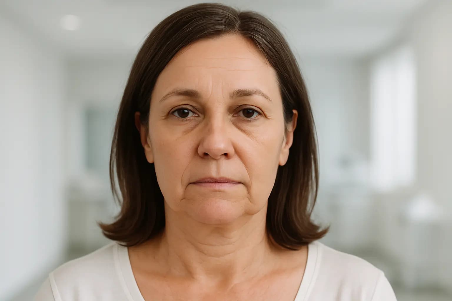 Frente con líneas de expresión despues del tratamiento con hilos tensores